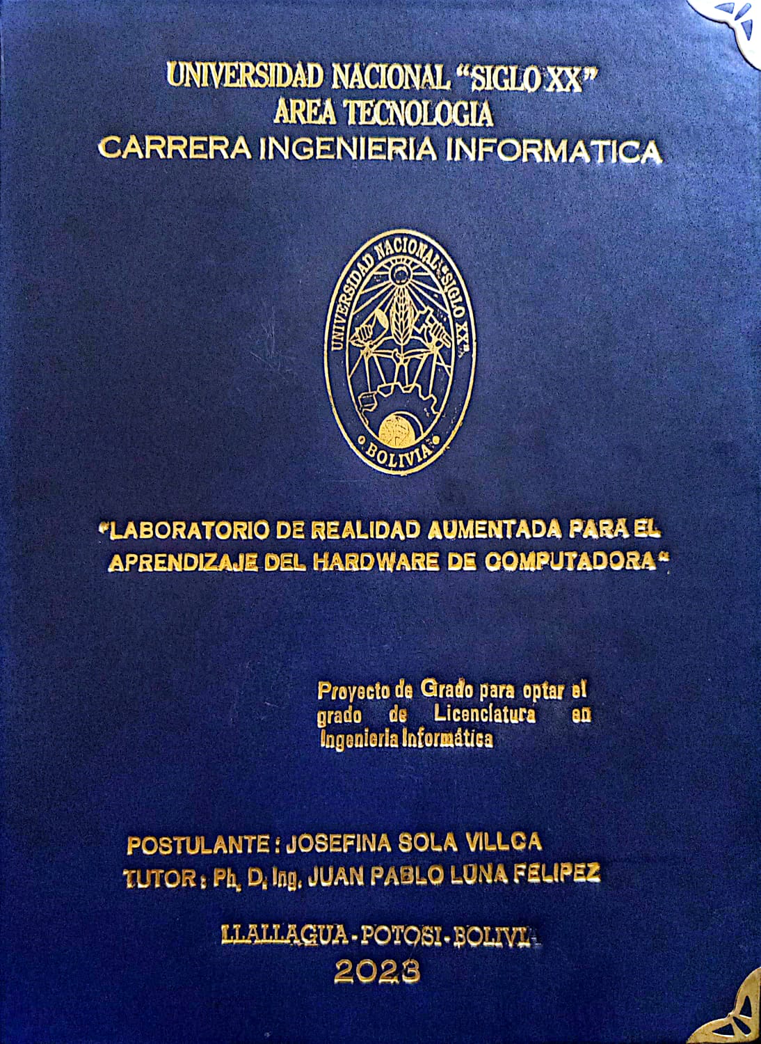 Portada “LABORATORIO DE REALIDAD AUMENTADA PARA EL APRENDIZAJE DEL HARDWARE DE COMPUTADORA”
